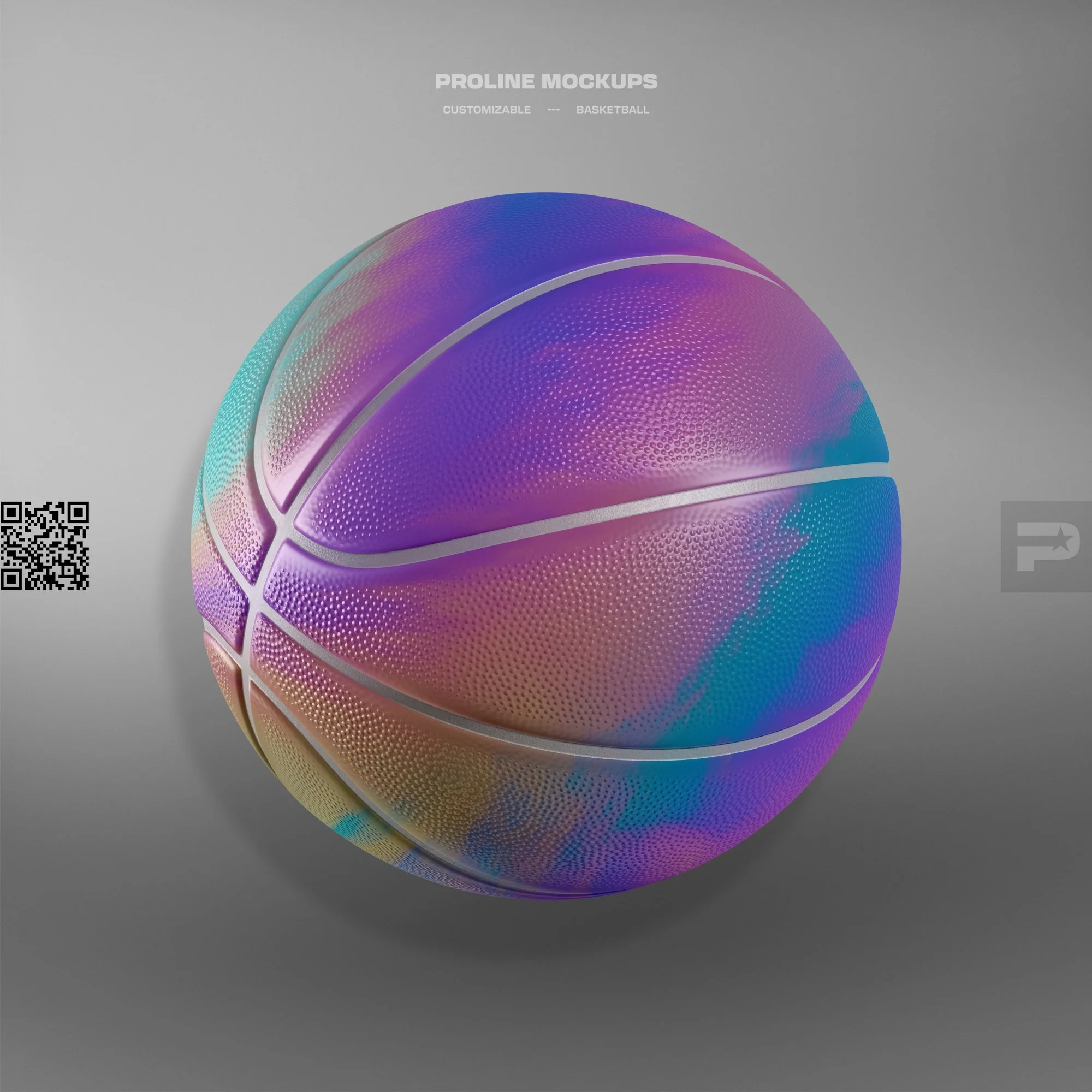 ProLine Basketball Ball Mockup Template for Photoshop - Angled View