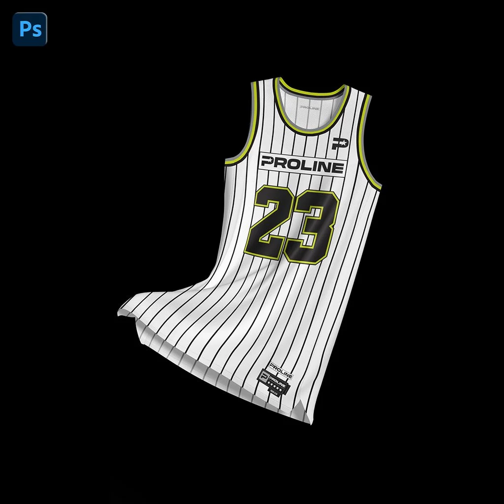 ProLine Basketball Jersey Mockup Template for Photoshop - Front Flying View