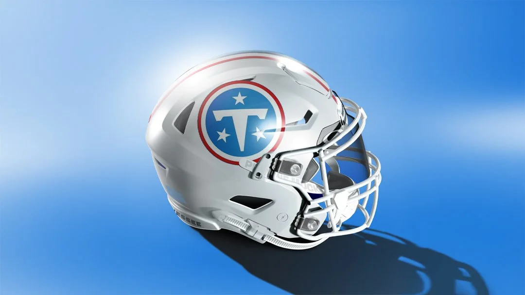 Tennessee Titans new helmet as mocked up on our Photoshop template.