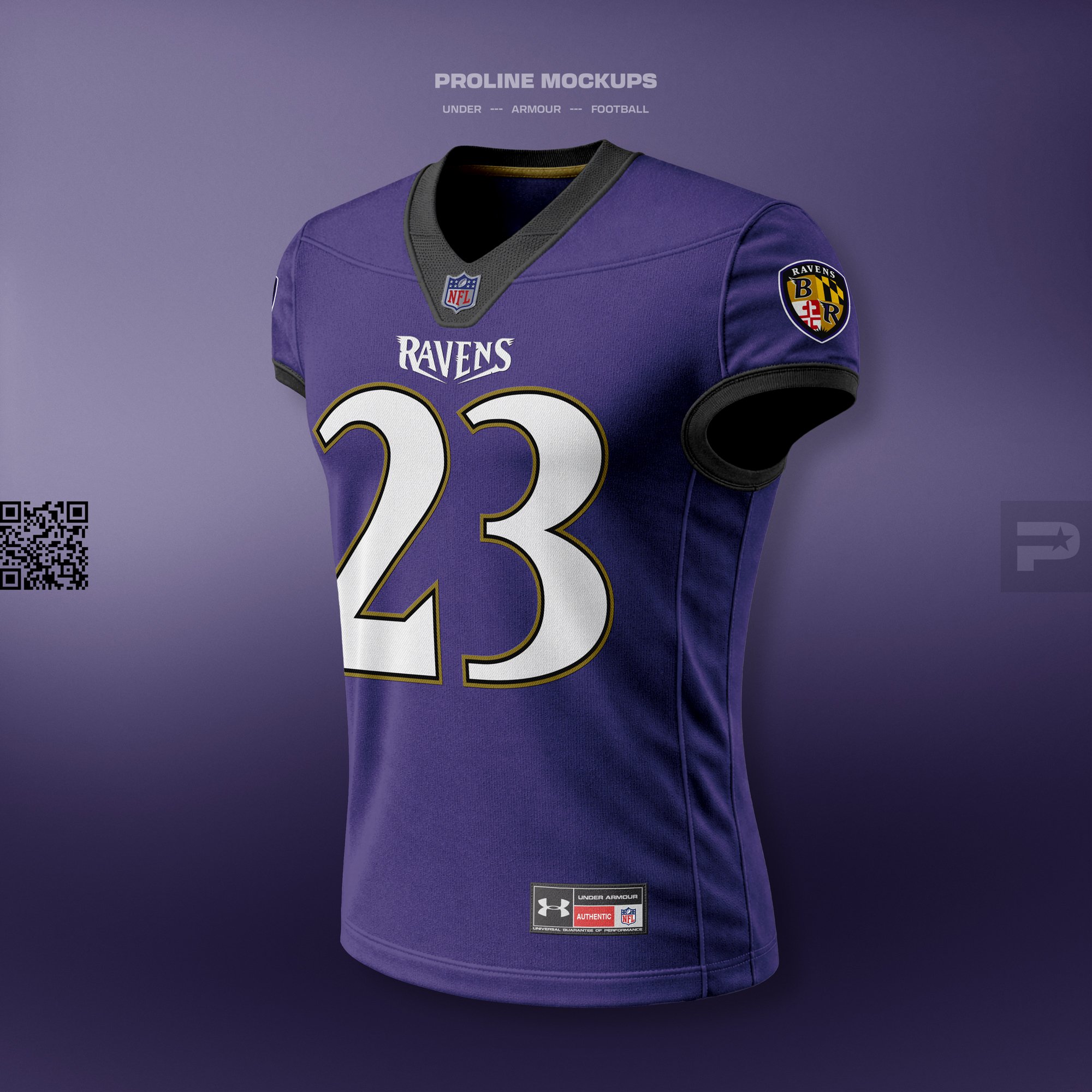 Football Jersey Mockup Template for Photoshop - Front Ghost View Angled