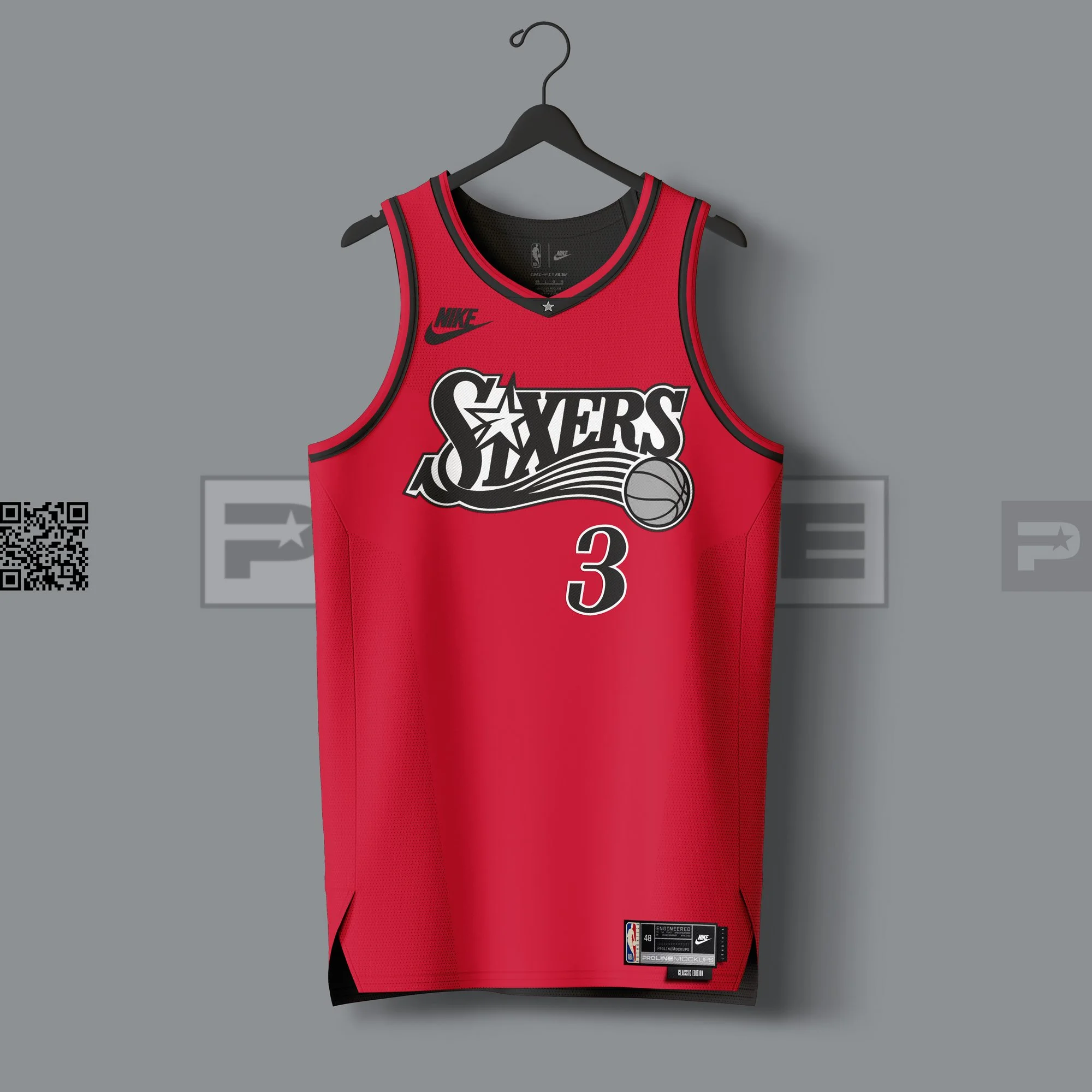 ProLine Basketball Jersey Mockup Template for Photoshop - Front Hanger View