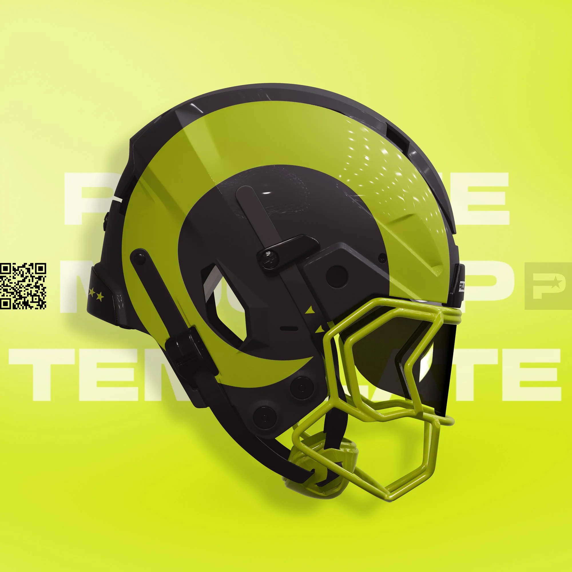 ProLine Riddell Axiom Side Angled View mockup template for Photoshop