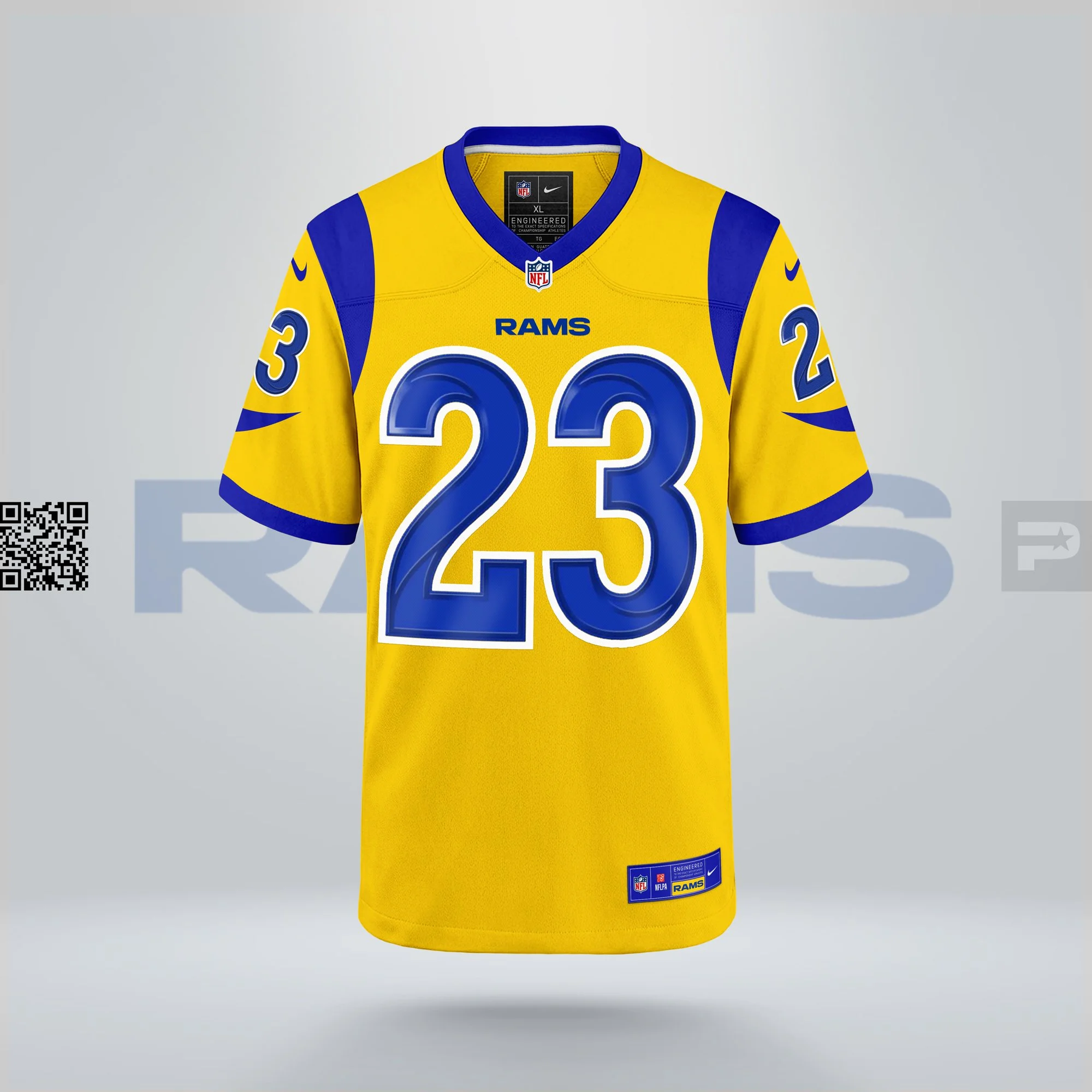 ProLine Football Jersey Mockup Template for Photoshop - Front Ghost View