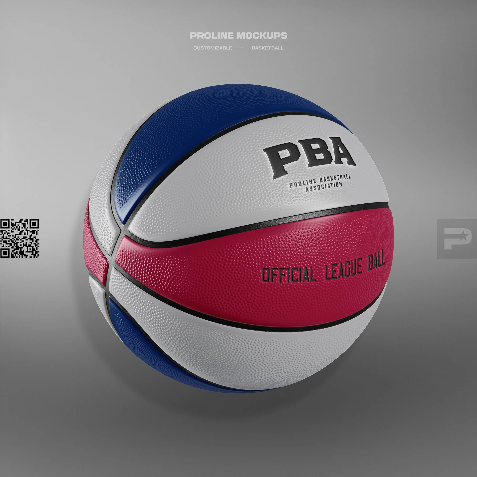 ProLine Basketball Ball Mockup Template for Photoshop - Angled View