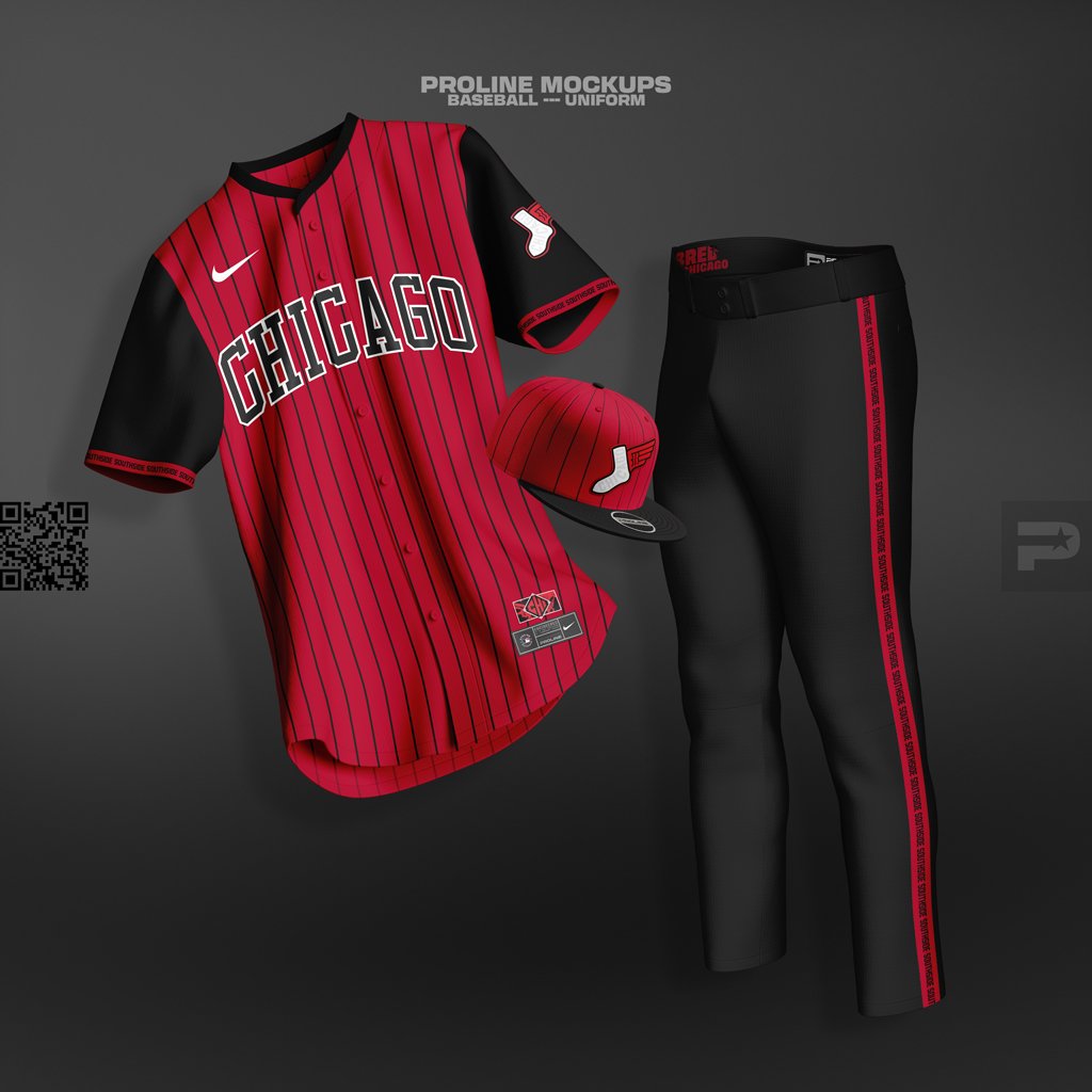 ProLine Mockups Baseball Uniform Mockup Template for Photoshop - Chicago White Sox