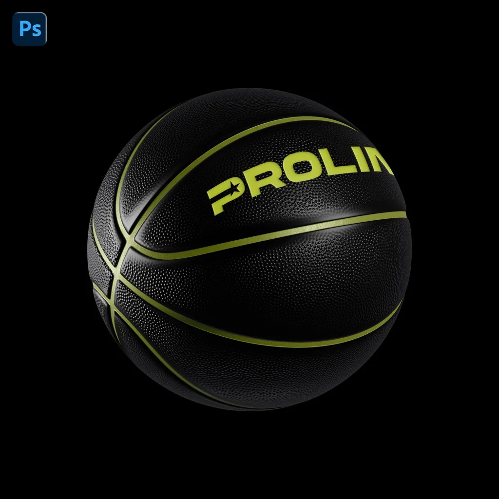ProLine Basketball Ball Mockup Template for Photoshop - Angled View