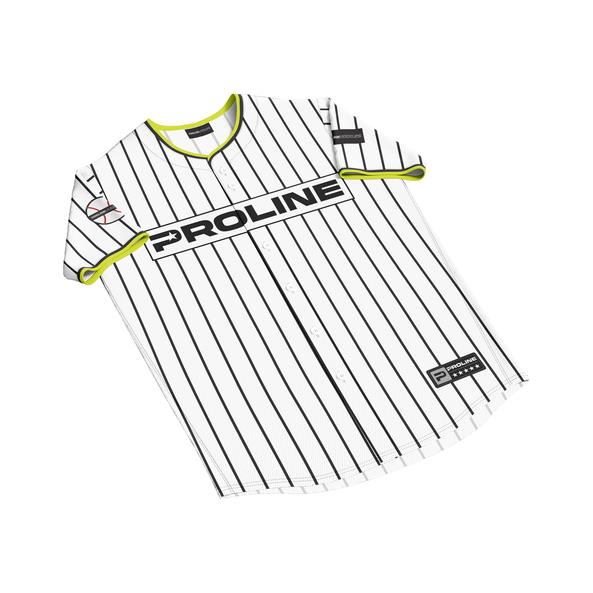 ProLine Baseball Jersey Mockup Template for Photoshop - Front Lay Down View