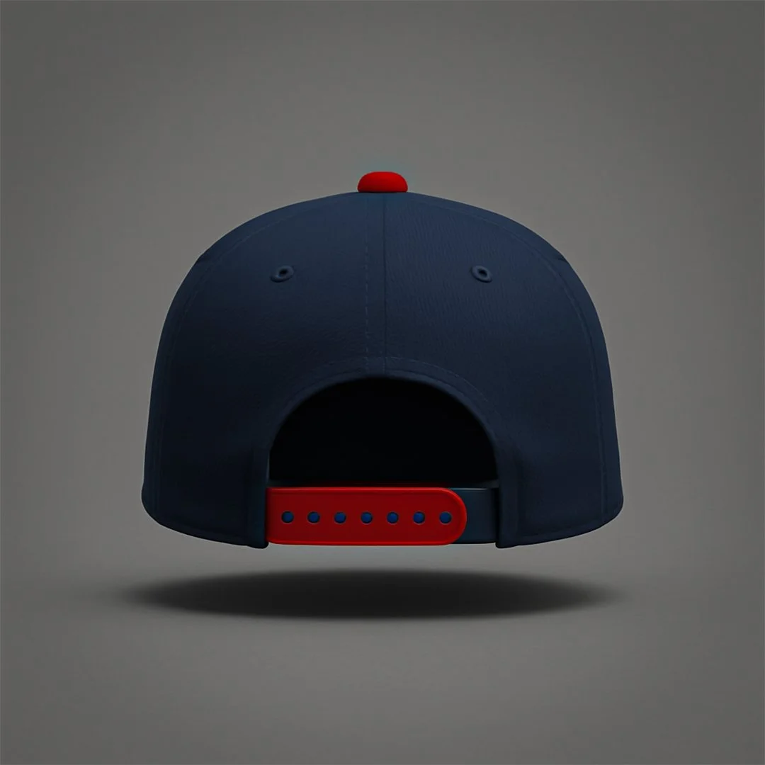 Minnesota City Disconnect hat by ProLine Mockups. A black hat with purple bill and button with "SELL" in Minnesota Twins style lettering on the front.