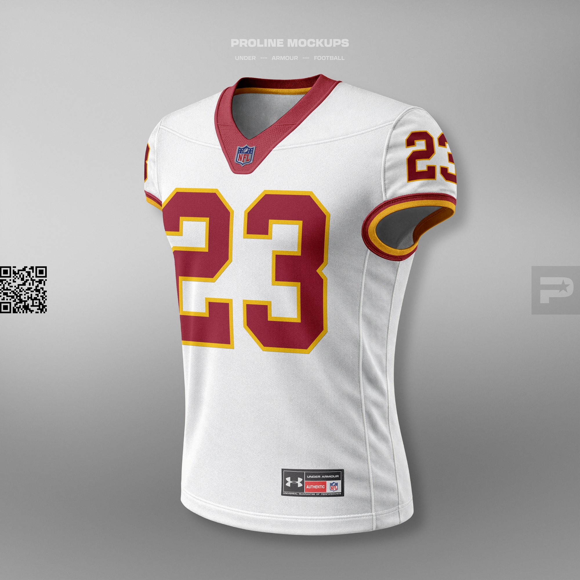 Football Jersey Mockup Template for Photoshop - Front Ghost View Angled