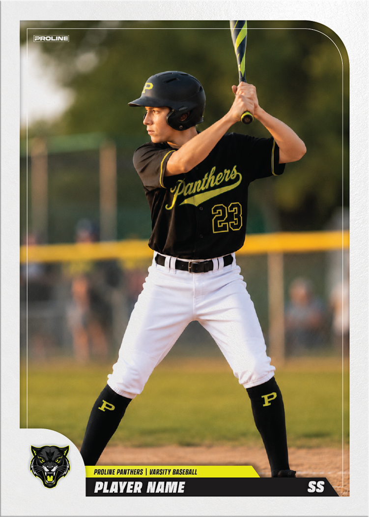 Custom baseball trading card by Proline.