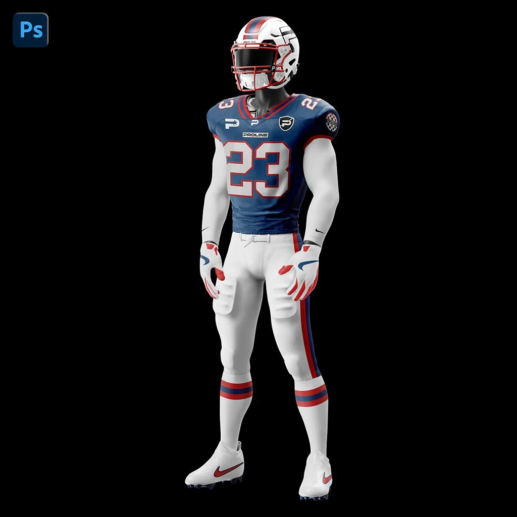 ProLine Football Uniform Mockup Template for Photoshop - Three Quarters View