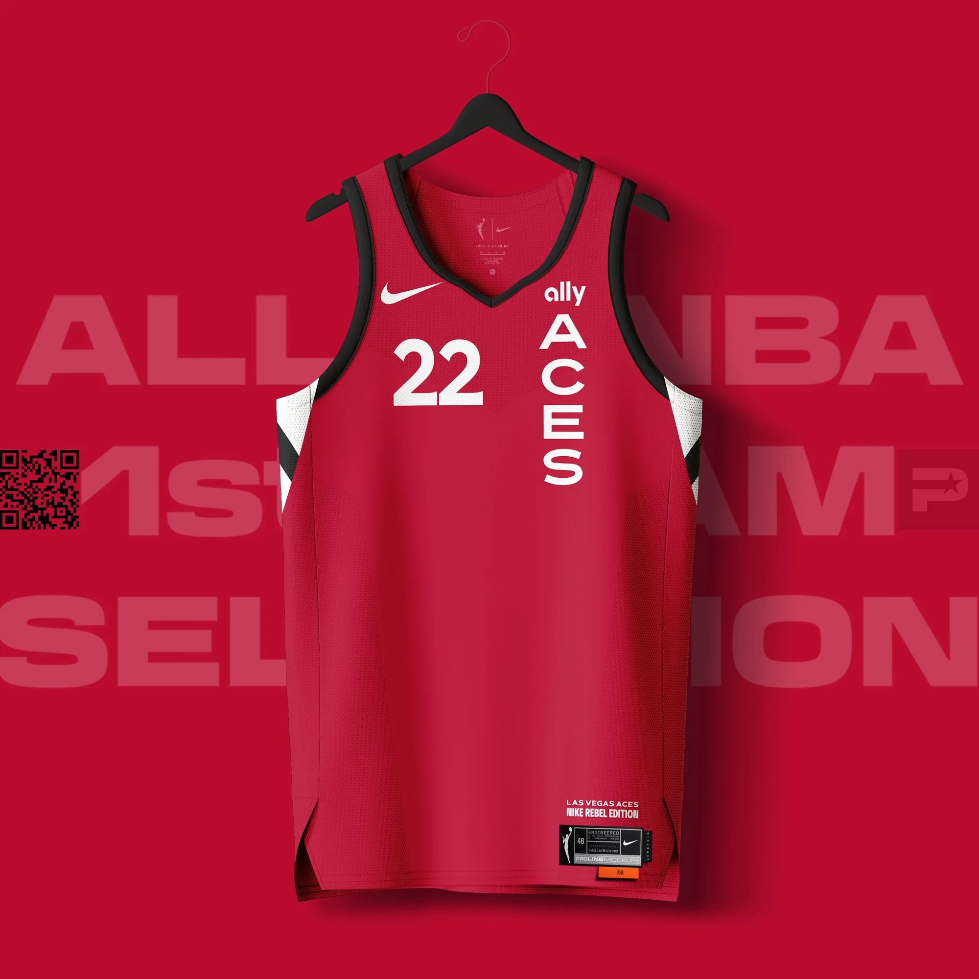 ProLine Basketball Jersey Mockup Template for Photoshop - Front Hanger View