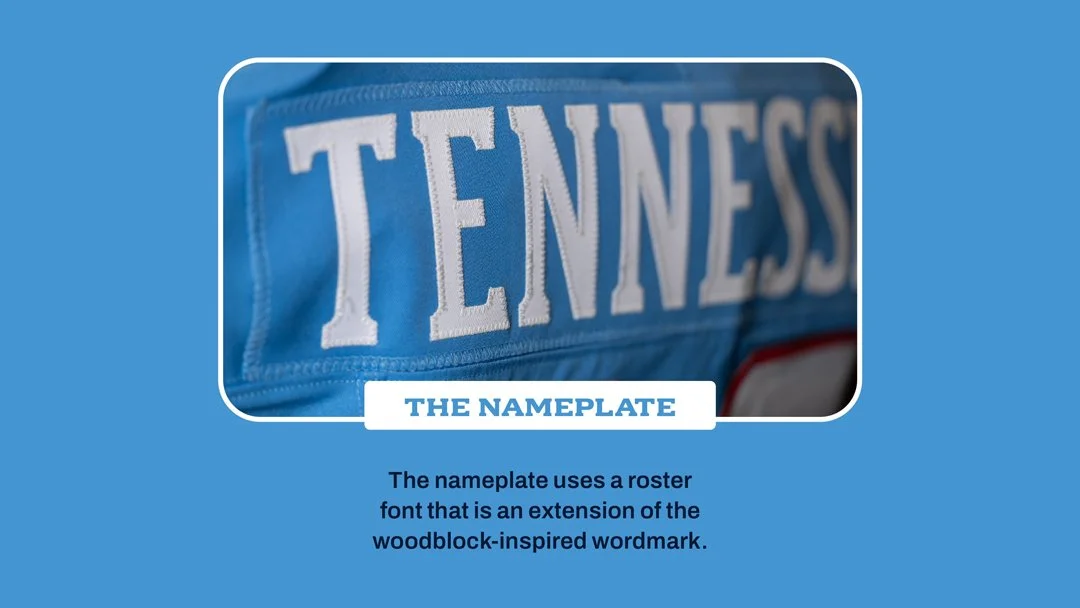 Tennessee Titans nameplate.