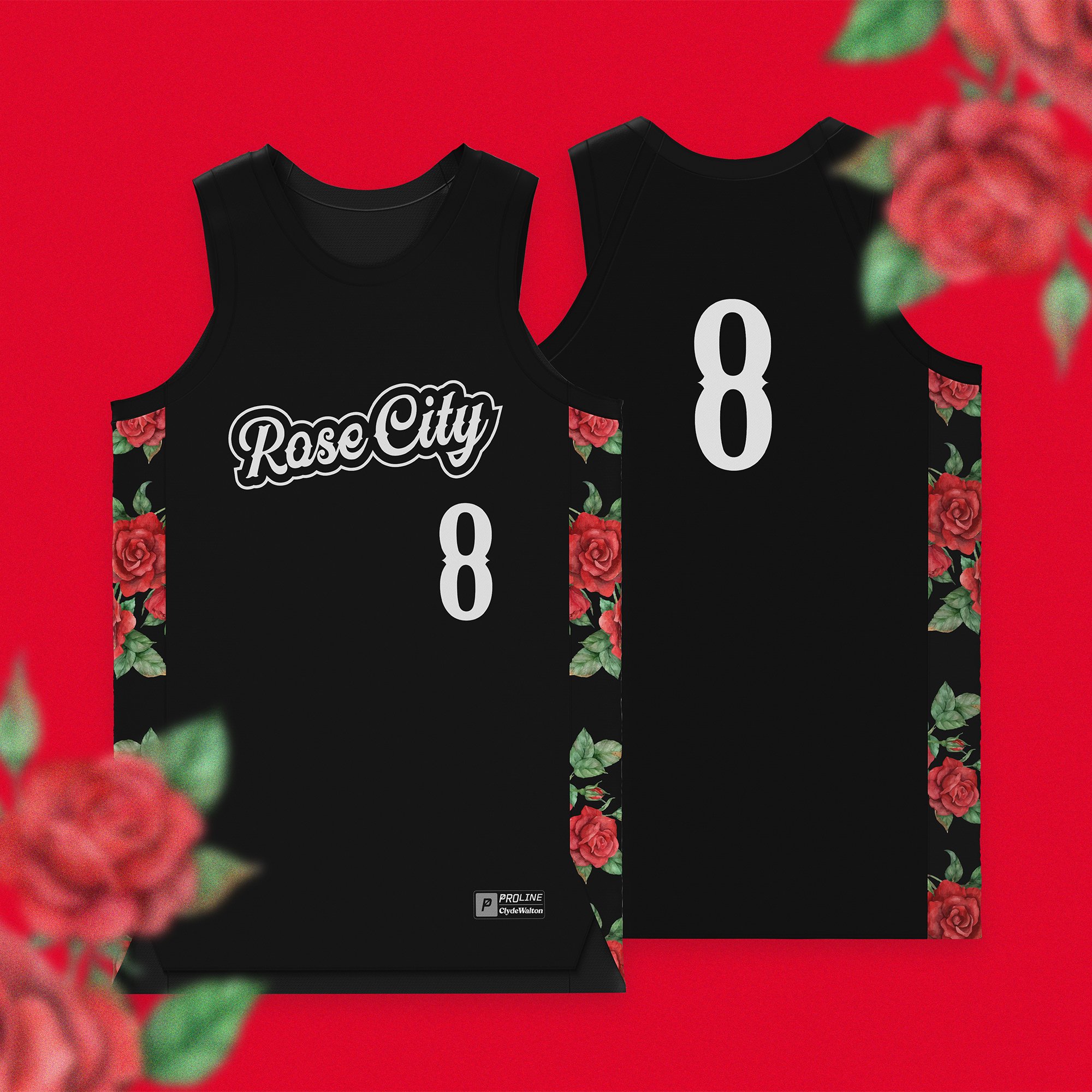Clyde Walton Artist Series Rose City Jersey by ProLine Mockups