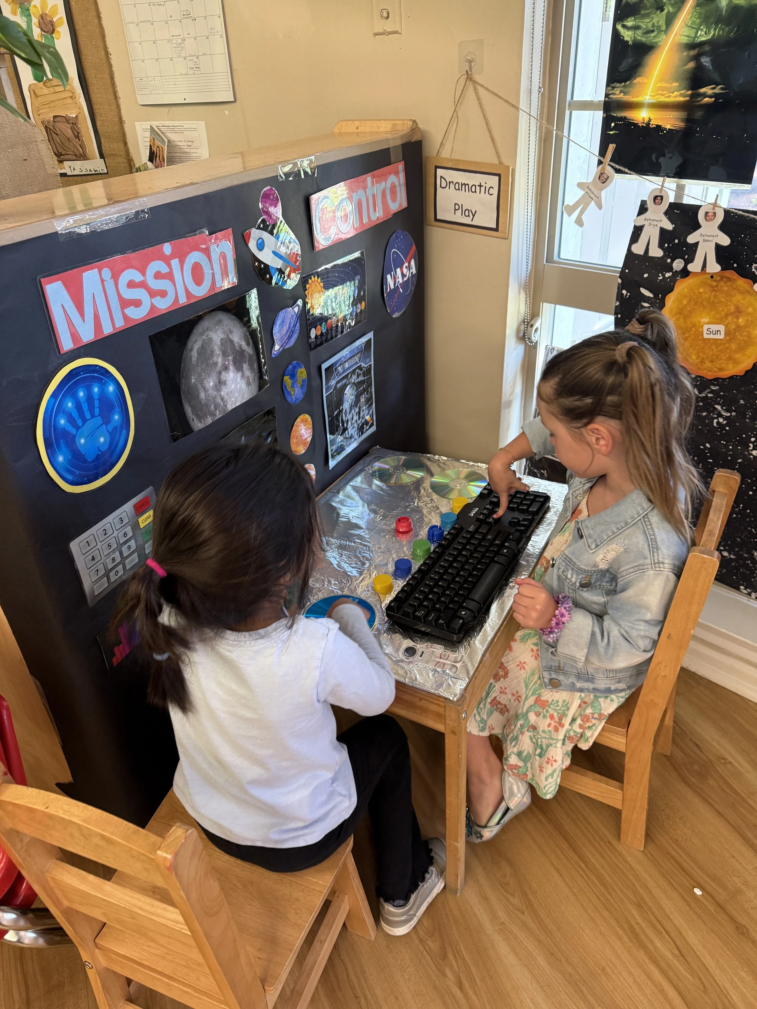 WHPS preschool Mission Control dramatic play
