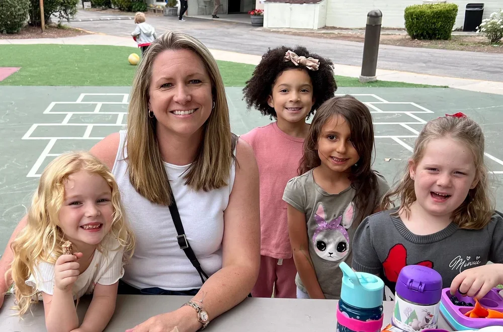 Elementary Principal Melanie Henson with WHPS students