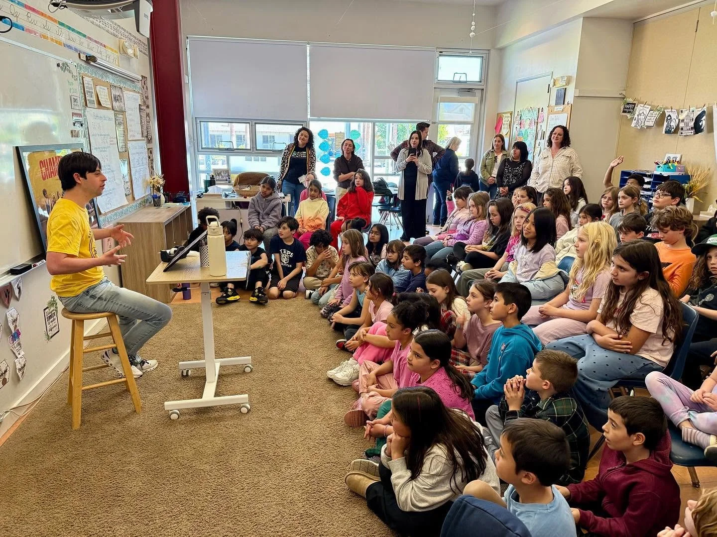 Guest actor with Down syndrome visiting WHPS