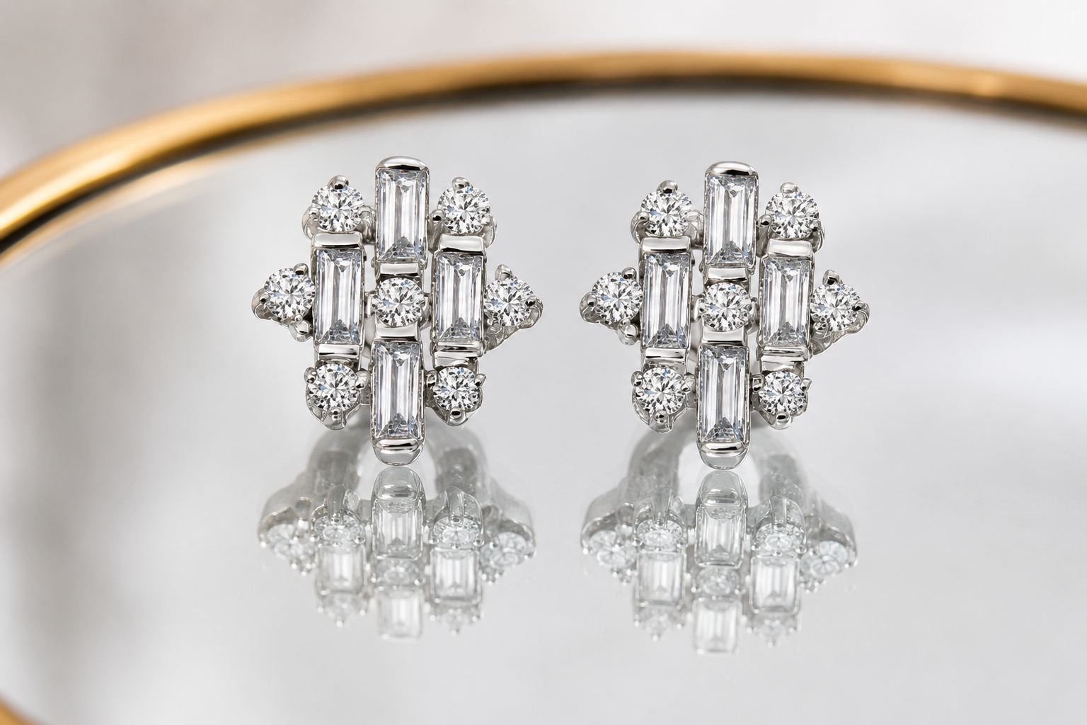 Clustered Diamond Earrings