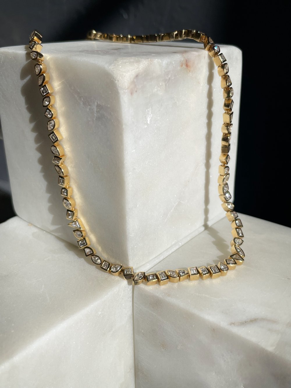 Diamond Pillowed Chain Necklace 2.jpg