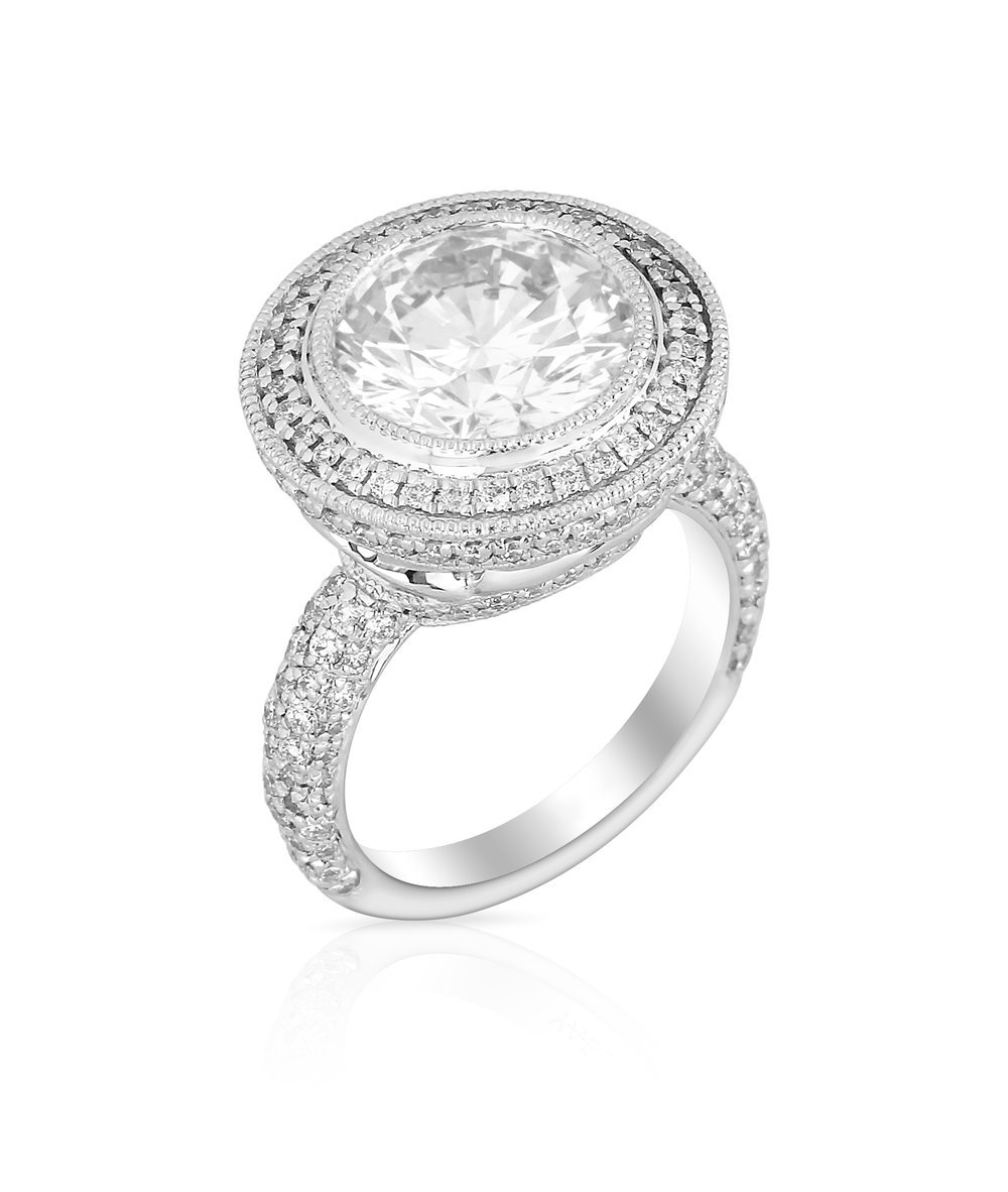 Round Diamond Milgrain and Diamond Halo Engagement Ring - 2.jpg