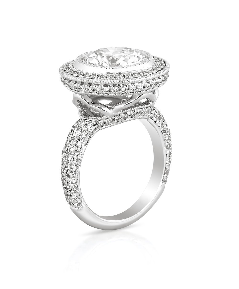 Round Diamond Milgrain and Diamond Halo Engagement Ring - 3.jpg