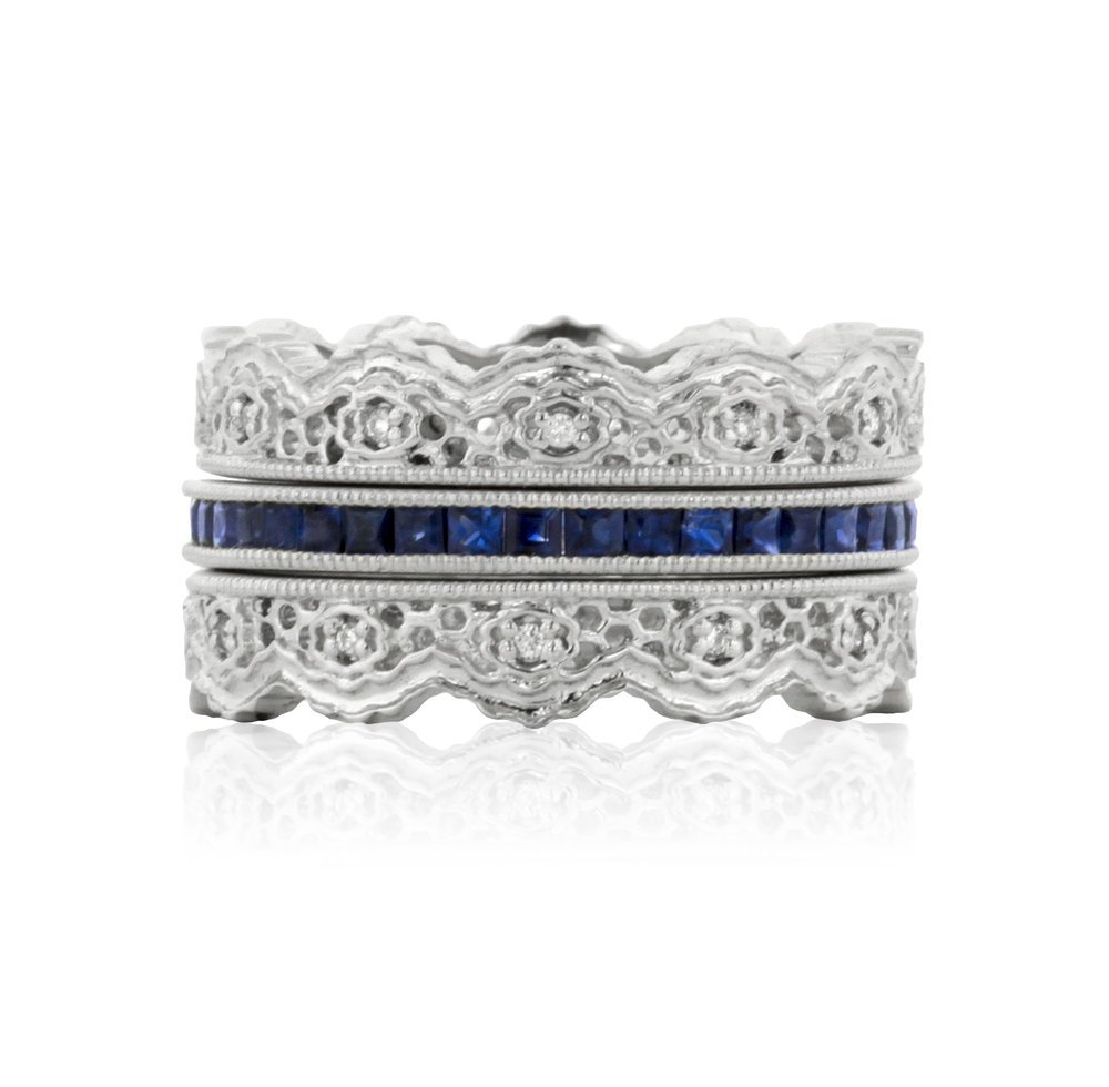 Sapphire and Lace Stacked Wedding Bands - 1.jpg
