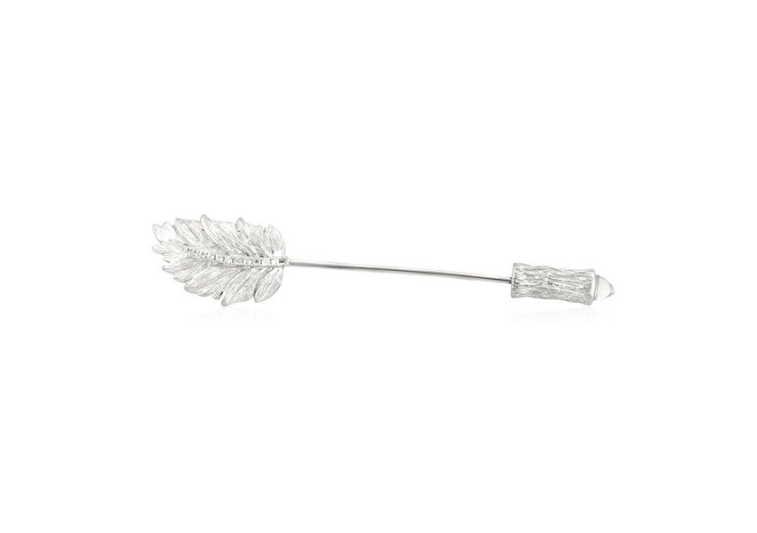 White Gold Carved Leaf Tie Pin(1).jpg