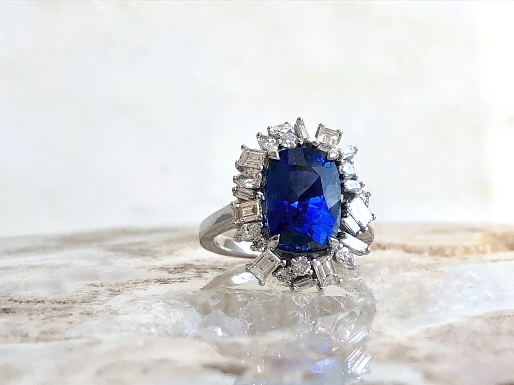 Sapphire and Diamond Cluster Engagement Ring 5.JPG