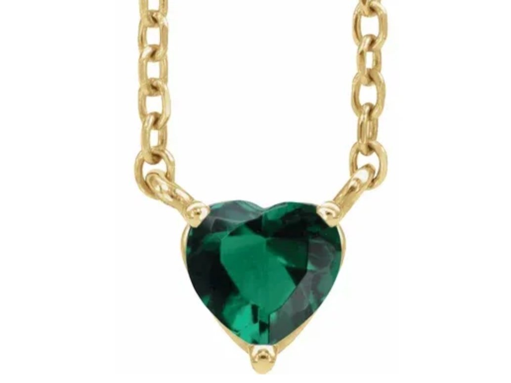 Stoned- Heart Cut Necklace Lab Grown Emerald.jpg