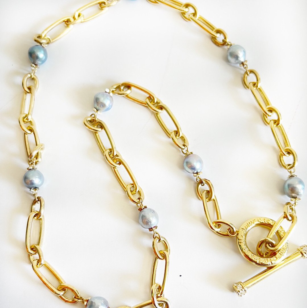 Gold Chain and Pearl Toggle Necklace 3.JPG