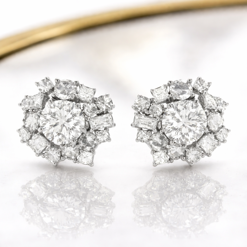 Diamond Cluster Earrings
