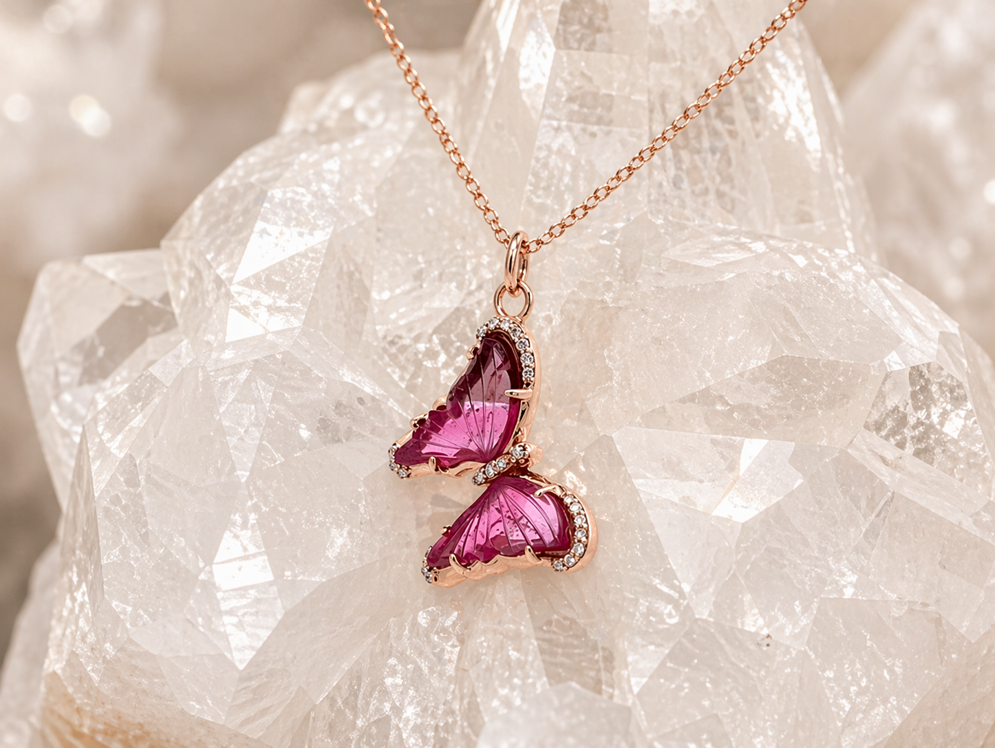 Tourmaline Butterfly Pendant