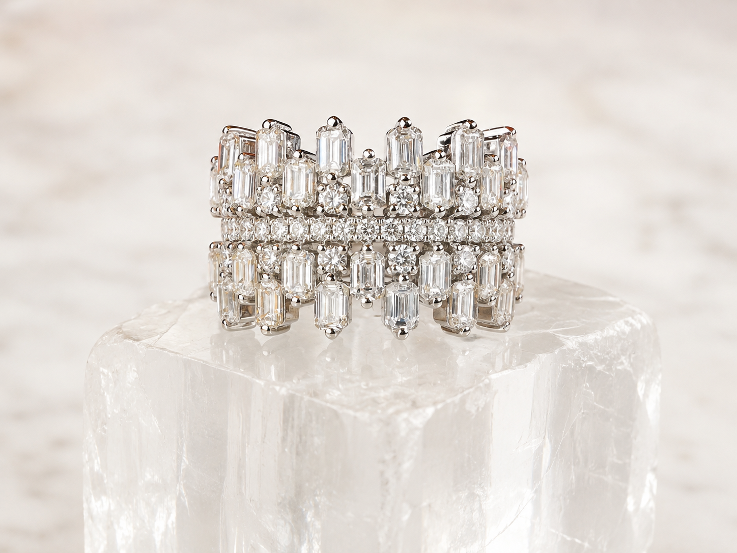 Deco Cascade Diamond Ring