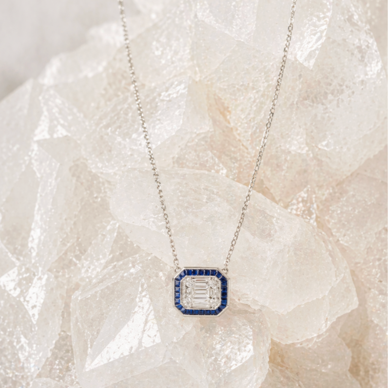 Art Deco Diamond and Sapphire Pendant