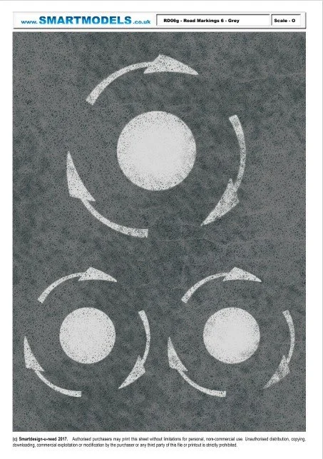 RD06g - Road markings sheet number 6 - Grey (O Scale)