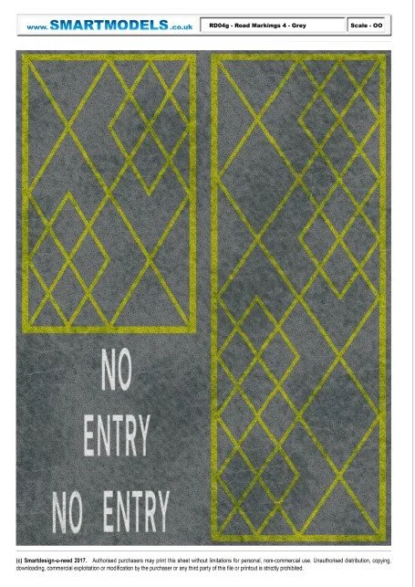 RD04g - Road markings sheet number 4 - Grey (OO Scale)