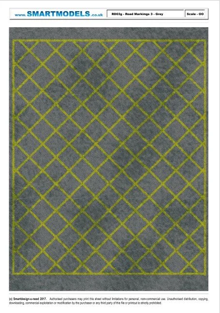 RD03g - Road markings sheet number 3 - Grey (OO Scale)