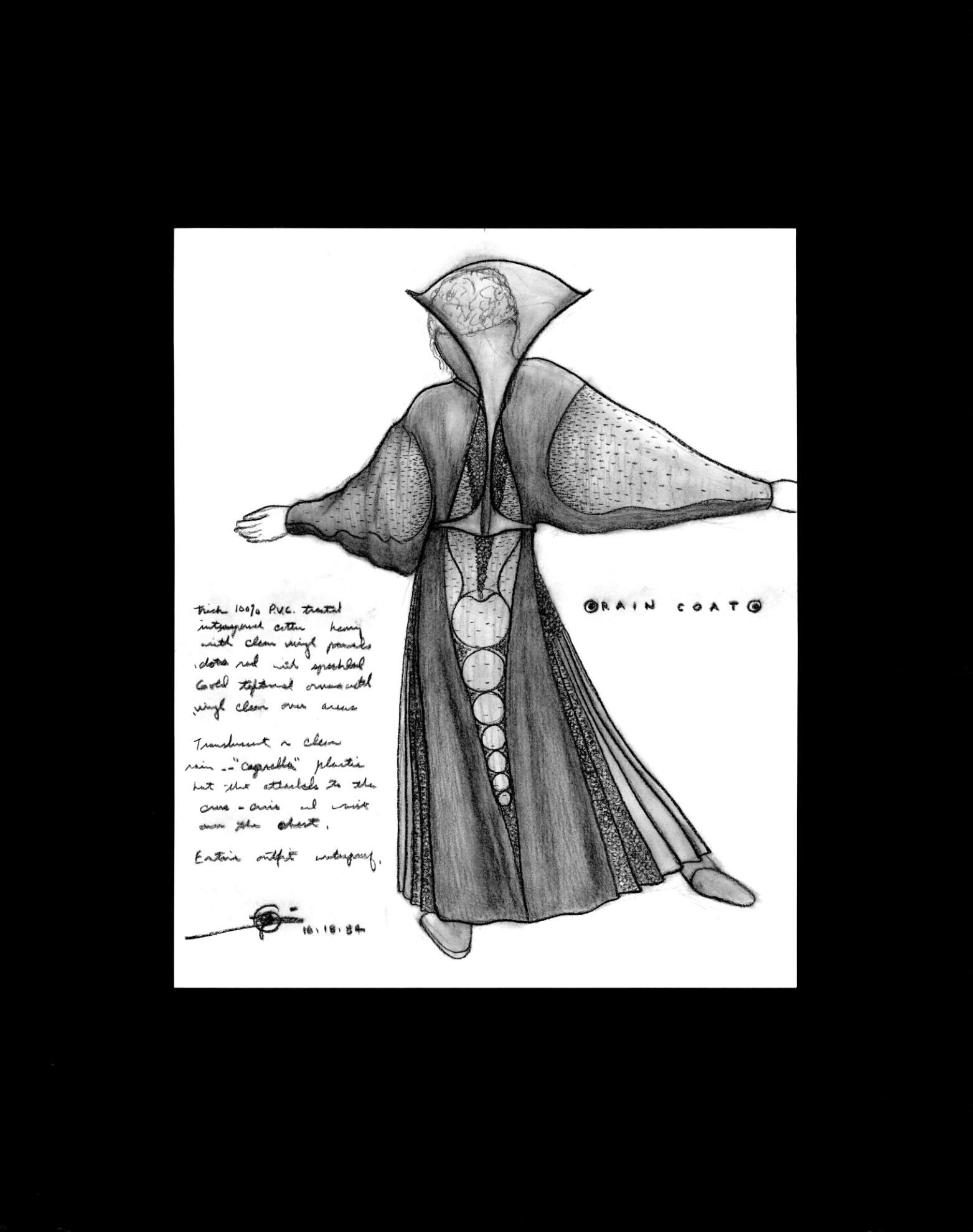 (72dpi) 1227_Rain coat UC Berkeley Fine Art Dept. Museum Exhibition Drawing__Clothing Design_B_W_22W by 28H_1984-10-18.jpg