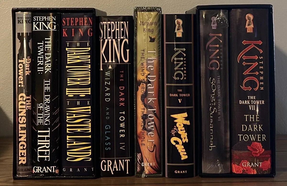 A beautiful complete set of The Dark Tower series by Stephen King currently for sale.