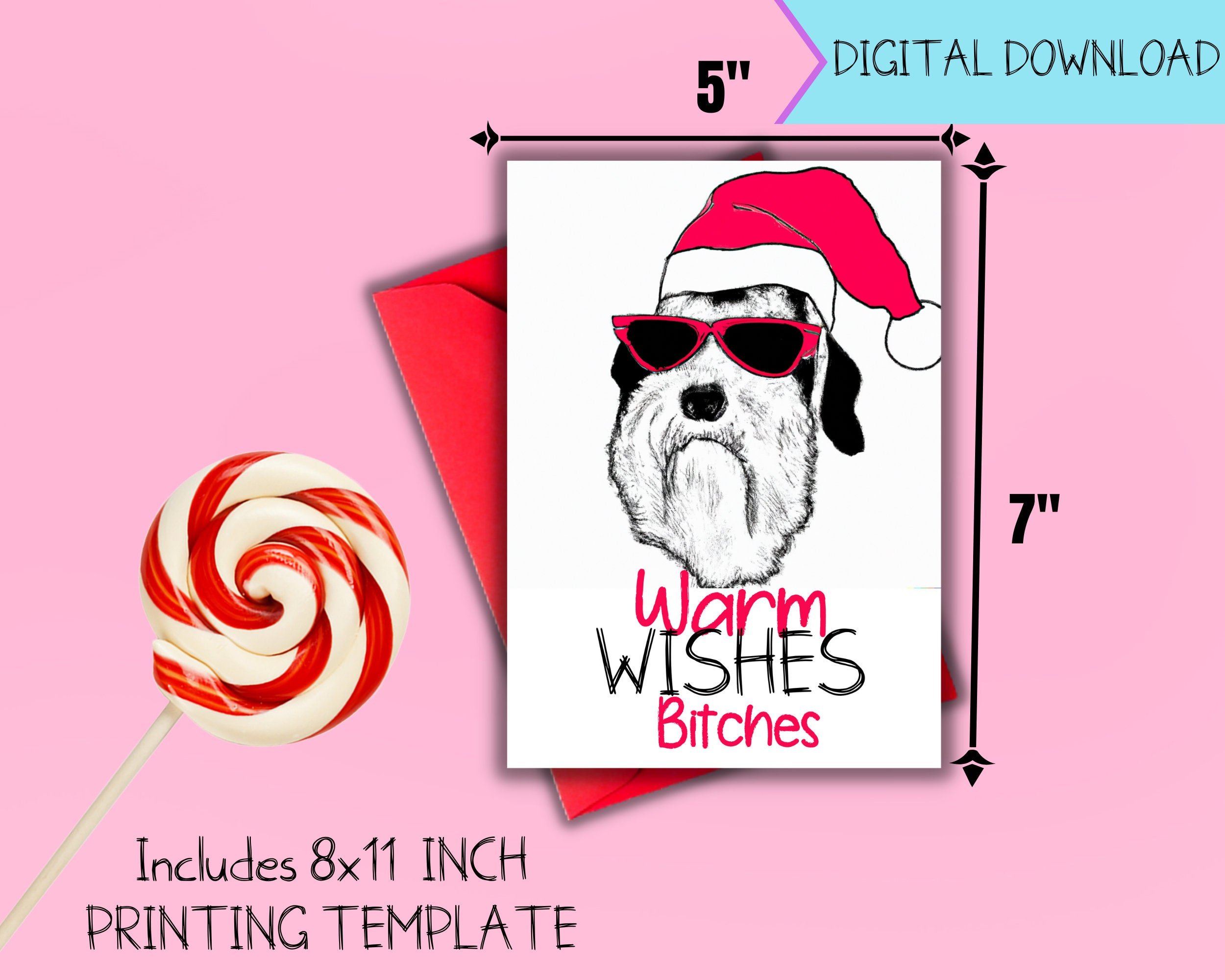 Warm Wishes Bitches Blank Greeting Card