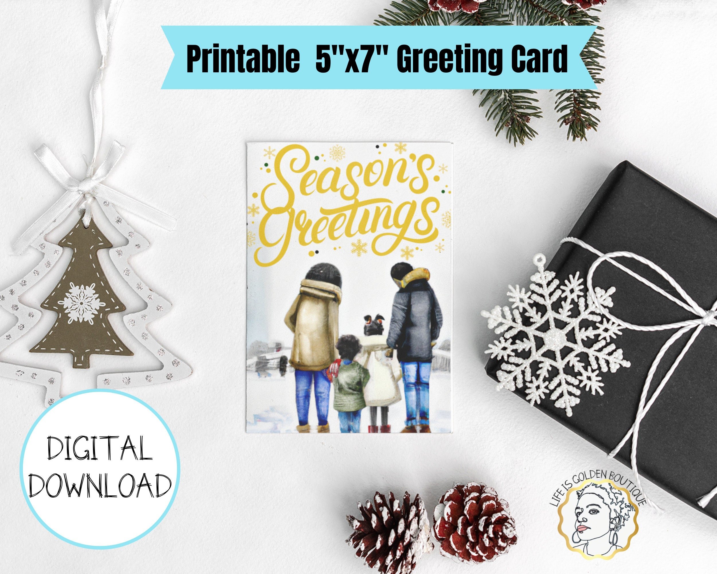Blank Seaon's Greetings Card