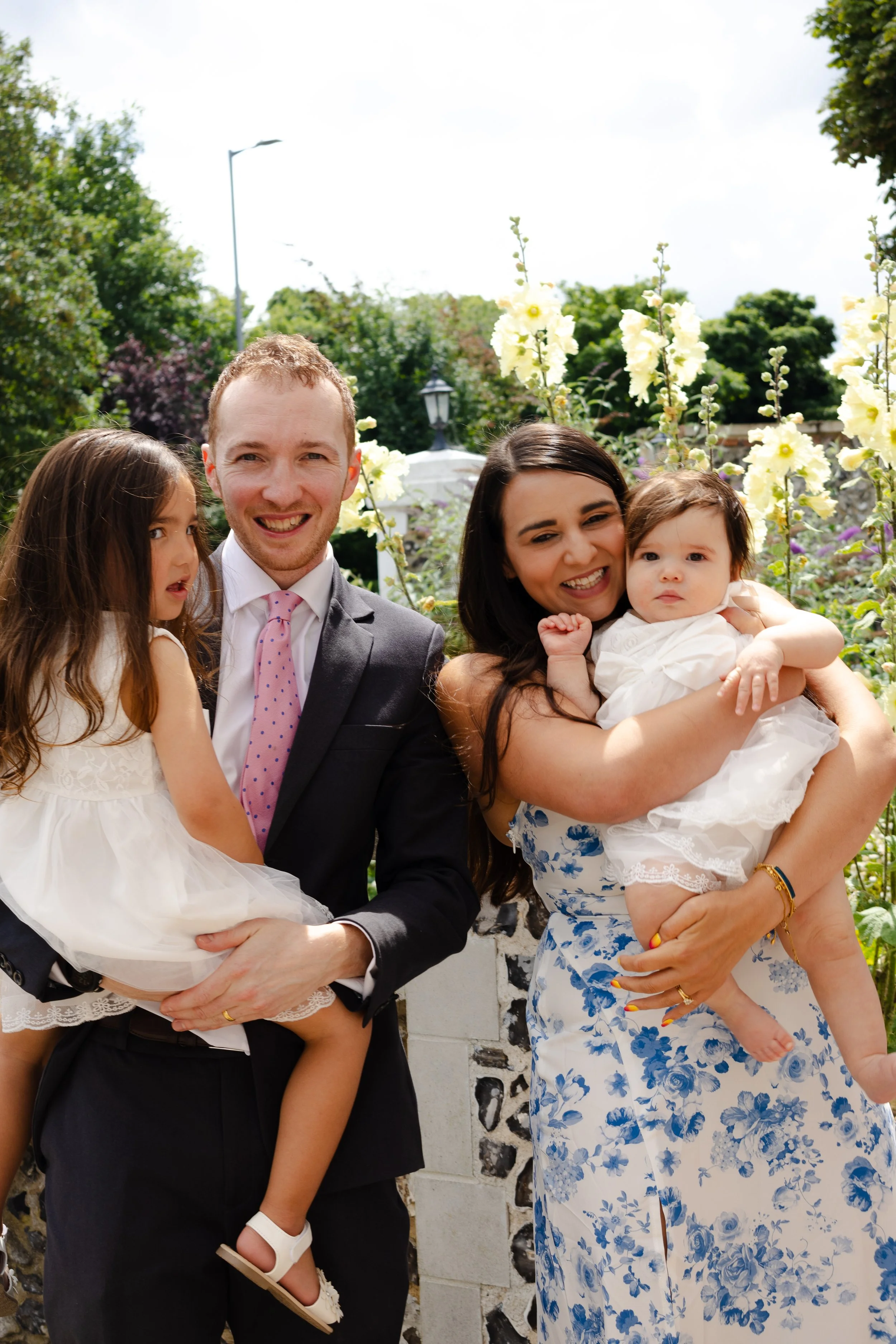 family together for beautiful summer photo