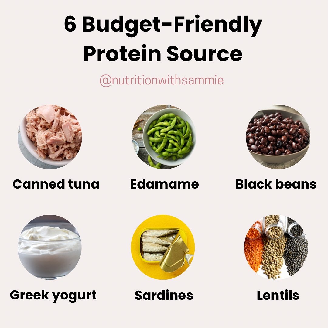 Forget fancy cuts of meat! Great protein sources don&rsquo;t have to break the bank. Frozen &amp; canned options like tuna, edamame, black beans, Greek yogurt, sardines &amp; lentils are wallet-friendly &amp; just as nutritious!

Here&rsquo;s how to 