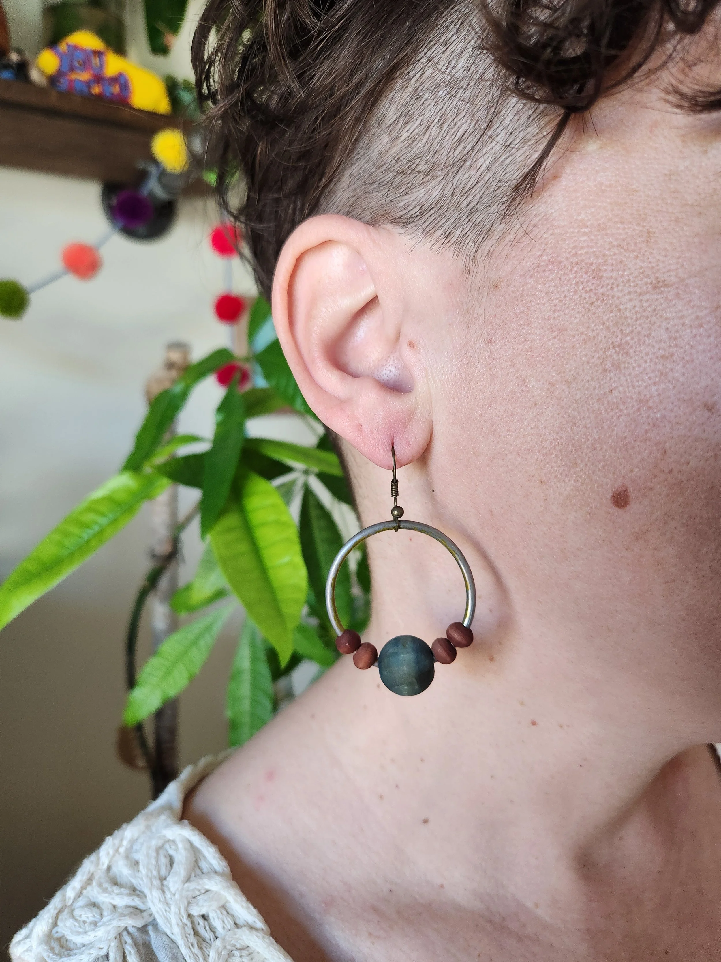 Recycled Hanger Hoop Earrings