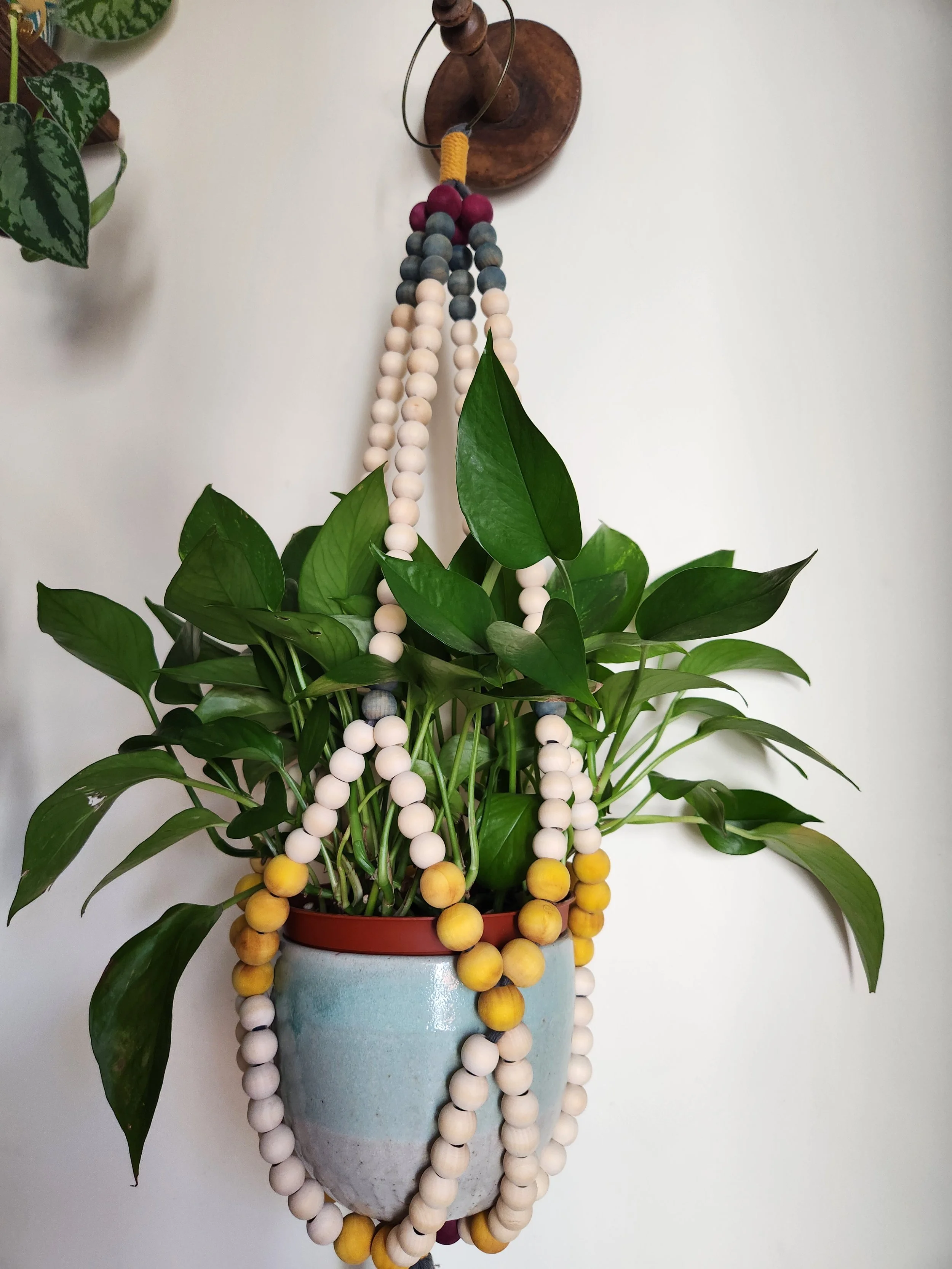 Wooden Bead Plant Hanger