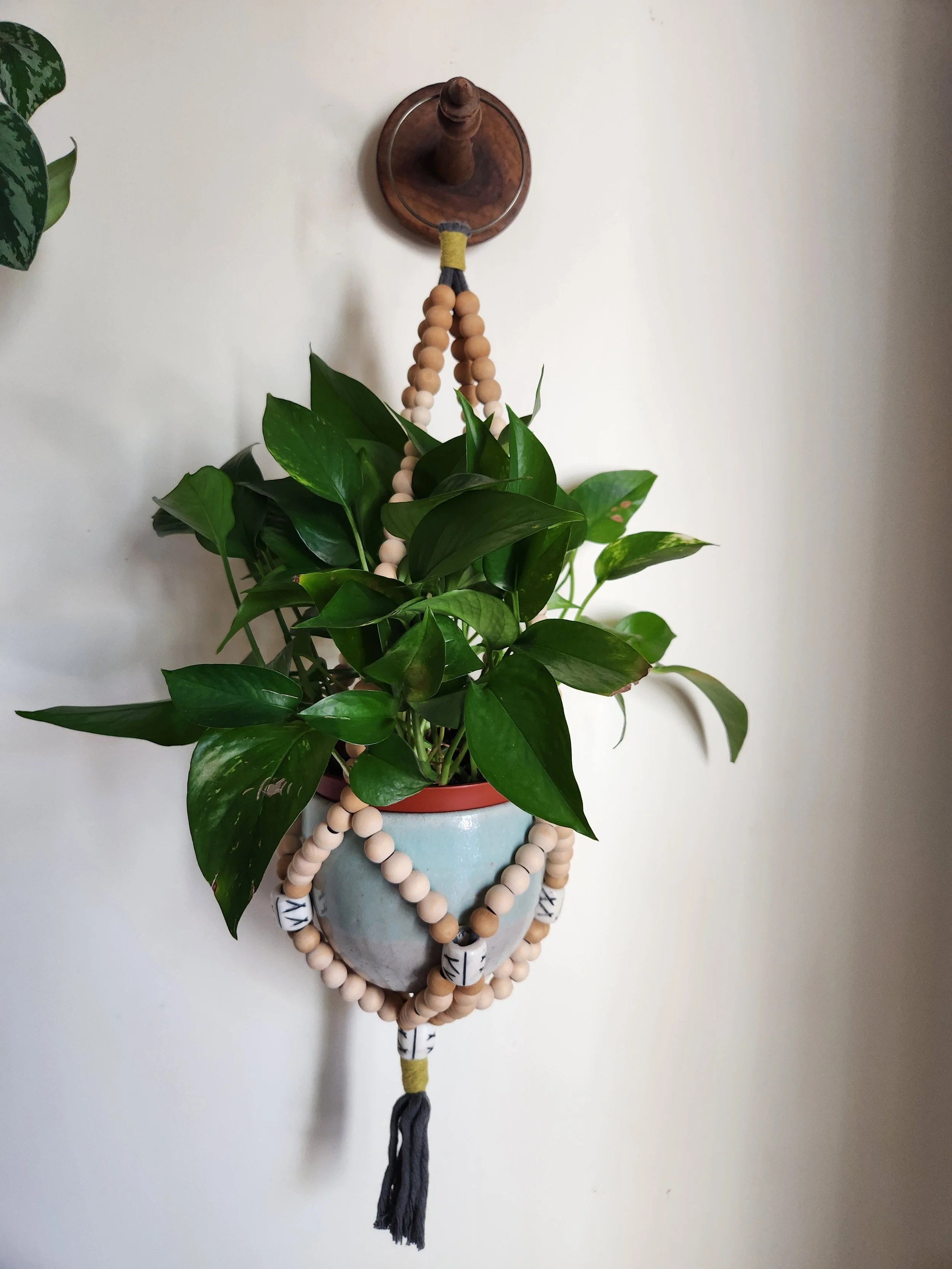 Wooden Bead Plant Hanger
