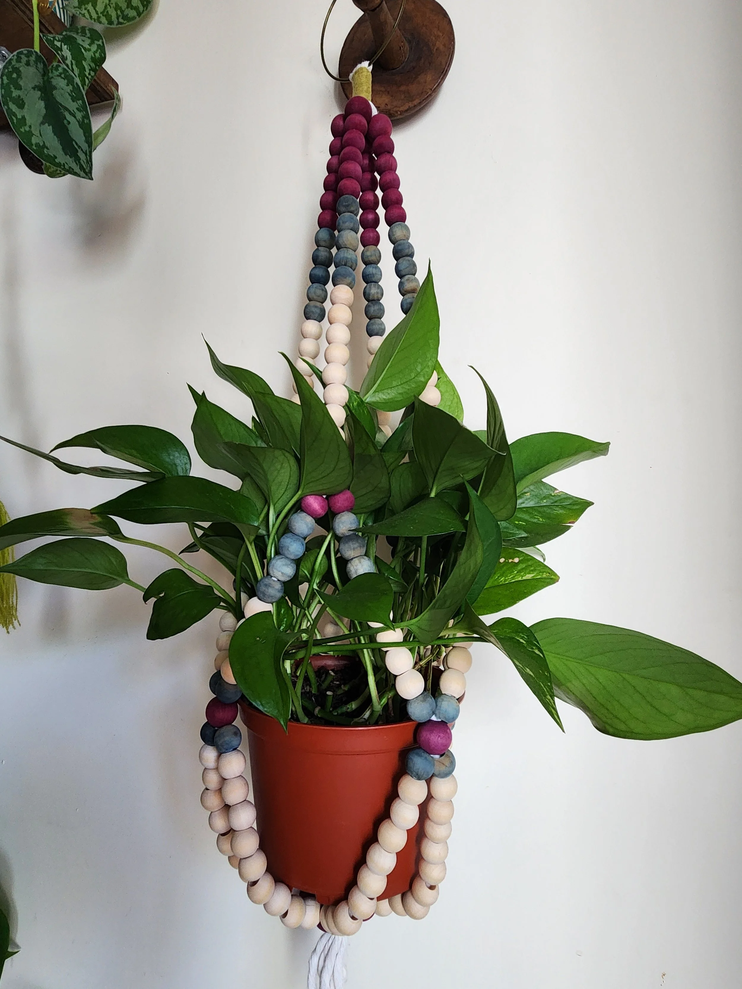 Wooden Bead Plant Hanger