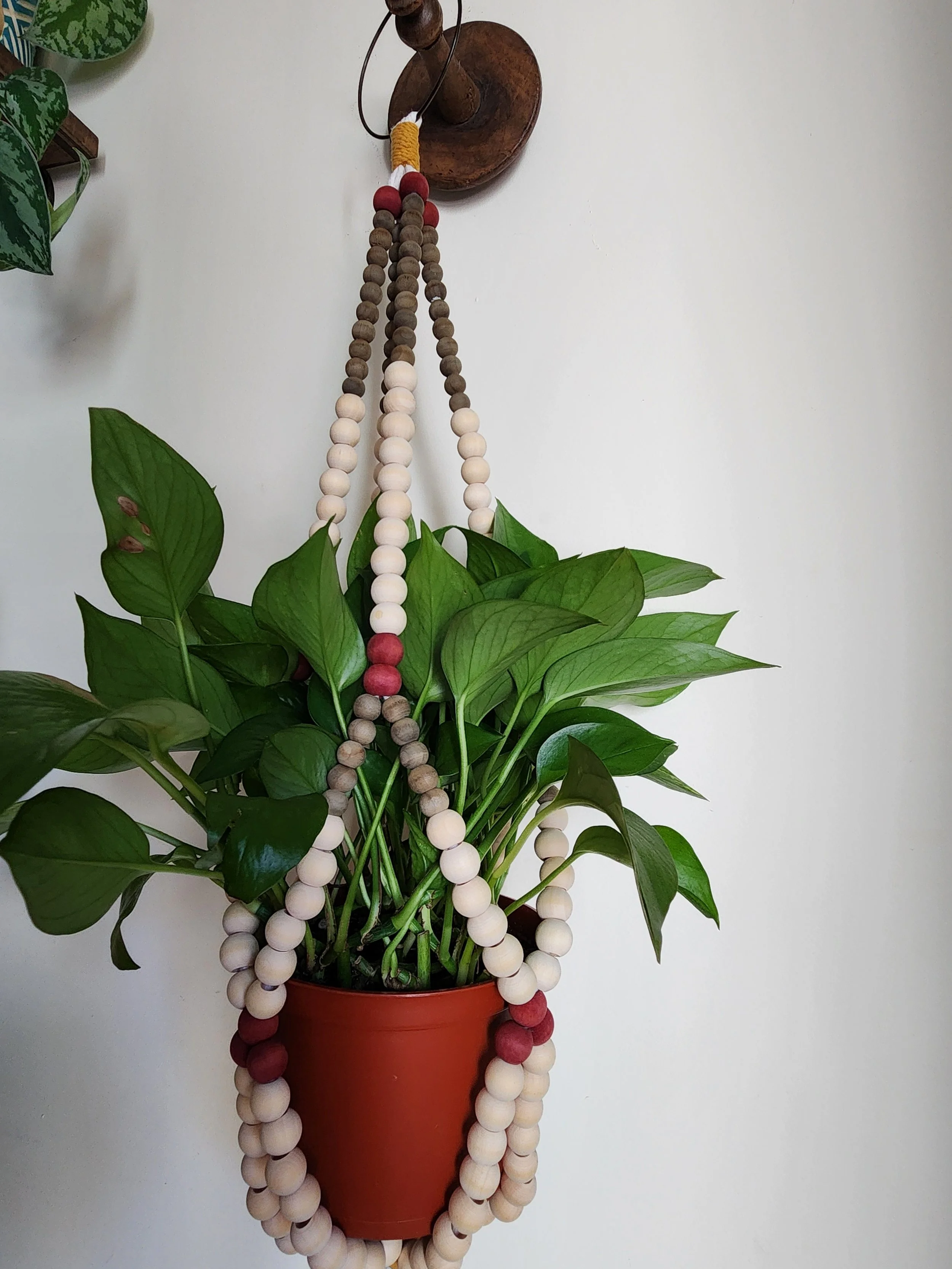 Wooden Bead Plant Hanger