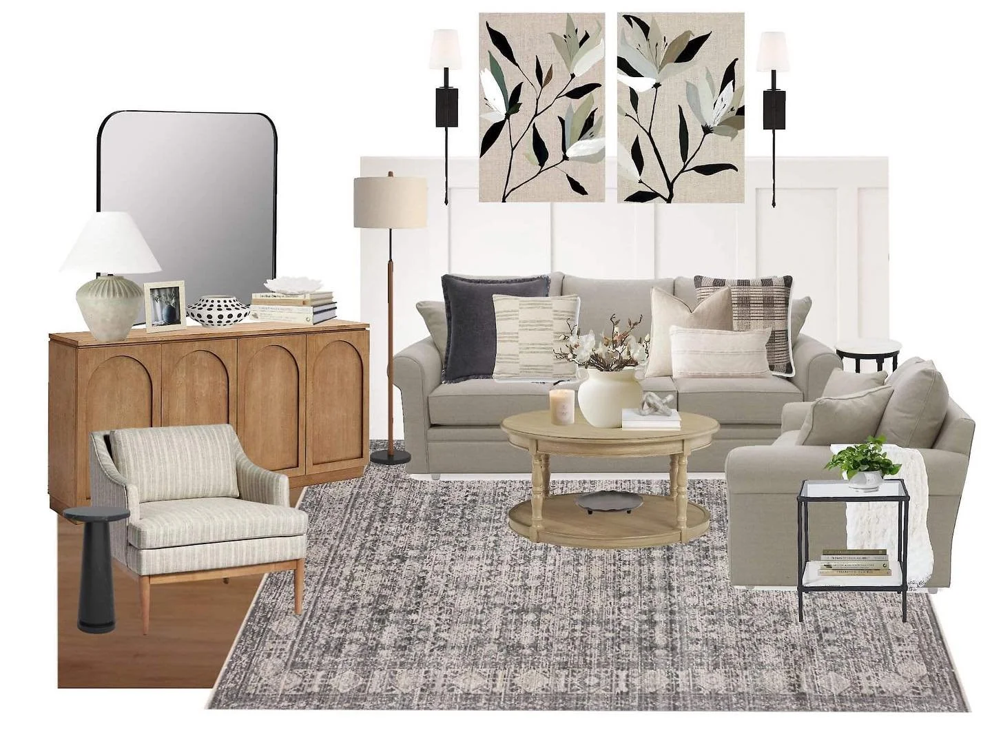 ✨timeless casual elegance✨
A cozy aesthetic embracing both modern and traditional elements into a cohesive design rich with warm neutrals, layers and textures. 

A repeat customer came to me to help with this living room space of her parents utilizin
