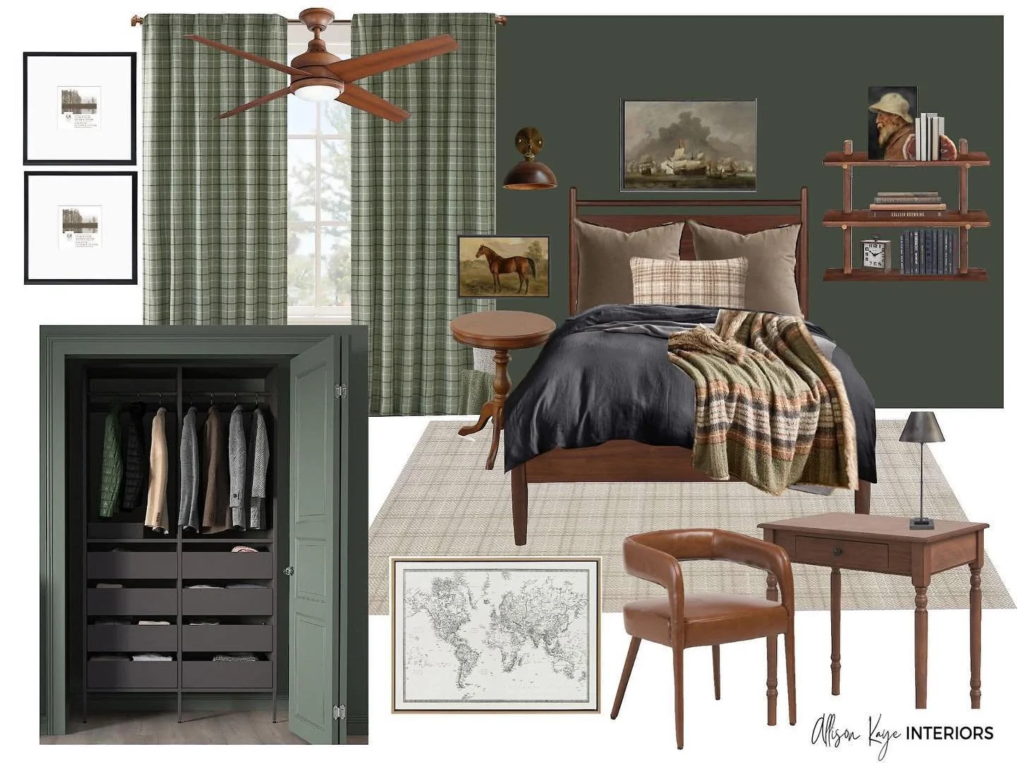 Check out this recent teen room design! His inspiration was very vintage masculine Ralph Lauren style 🤎 

We achieved this through mixed materials, rich earthy shades, brass and bronze metals and just embracing a real classic historical aesthetic ✨✨